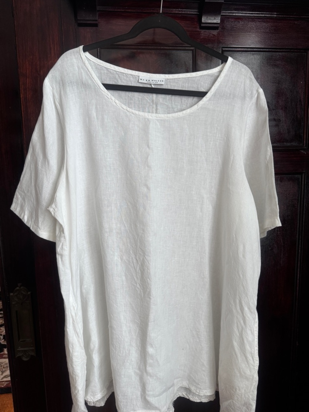 bryn Walker White Linen Scoop Neck Tunic